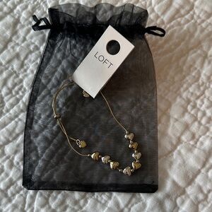 LOFT Gold and Silver Heart Bracelet